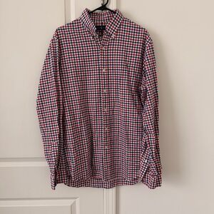 Polo Ralph Lauren Shirt Mens Sz XL Button Up Red Blue White Gingham Long Sleeve